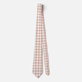 Peach Plaid Gingham Retro Color Neck Tie ネクタイ