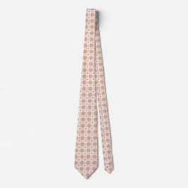 Peach Plaid Shamrock Clover Retro Neck Tie ネクタイ