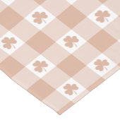 Peach Plaid Shamrock Clover Retro Table Runner ショートテーブルランナー (コーナー)