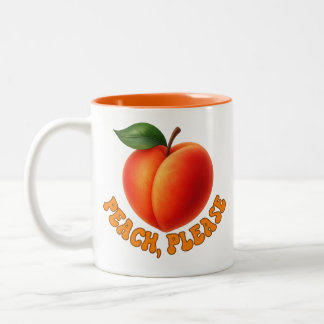 Peach Please Funny Two-toned ツートーンマグカップ