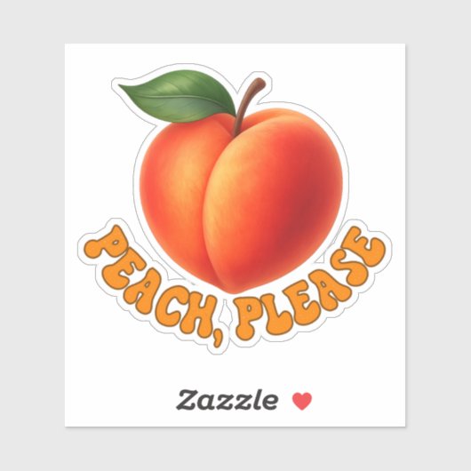 Peach Please Funny Vinyl Cut Sticker シール (シート)