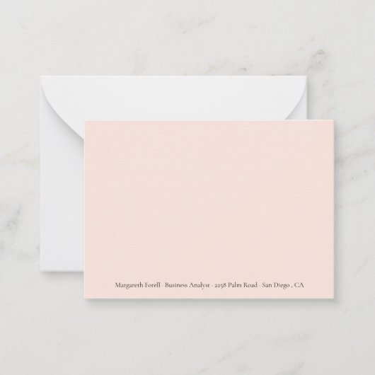 Peach Professional Name Note Cards ノートカード (正面)