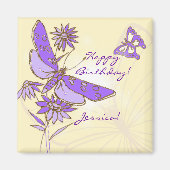 Peach Purple Butterfly マグネット (正面)