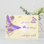 Peach Purple Butterfly Invitation Card 招待状 (スタンド正面)