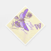 Peach Purple Butterfly Throw Pillow スタンダードランチョンナプキン (角)