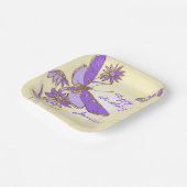 Peach Purple Butterfly Throw Pillow ペーパープレート (傾斜あり)