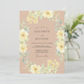 Peach Radiant Botanical Wedding 招待状 (スタンド正面)
