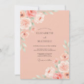 Peach Radiant Spring Wedding 招待状 (正面)