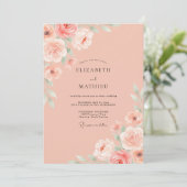 Peach Radiant Spring Wedding 招待状 (スタンド正面)