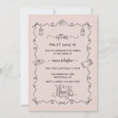 Peach Ramadan Bow doodle ramadan iftar invitation 招待状 (正面)