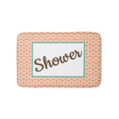 Peach Retro-Style Circle Pattern Customizable バスマット (正面)