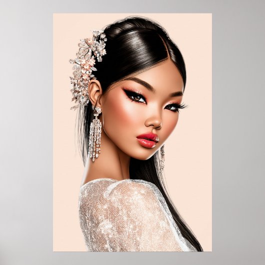 Peach Reverie | Vertical Portrait Poster (24x36) ポスター (正面)