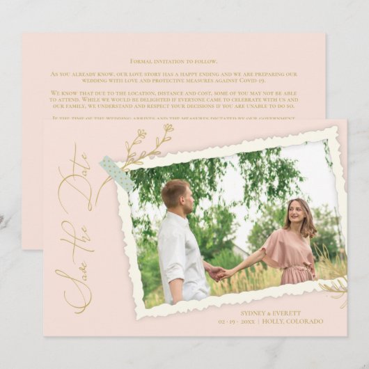 Peach Romantic Vintage Photo Album Scrapbook (正面/裏面)