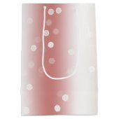 Peach Rose Ombre Gold Christmas ミディアムペーパーバッグ (裏面)