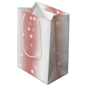 Peach Rose Ombre Gold Christmas ミディアムペーパーバッグ (裏面アングル)