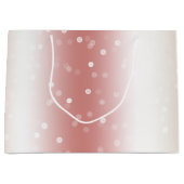 Peach Rose Ombre Gold Christmas ラージペーパーバッグ (正面)