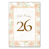 Peach Rose Wedding テーブルナンバー (正面)