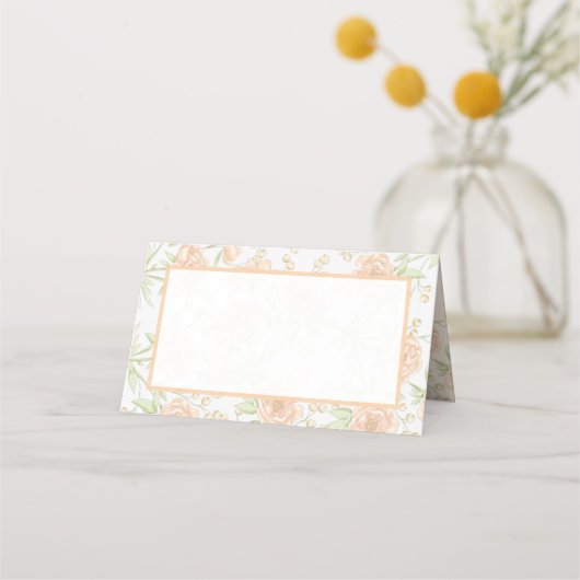 Peach Rose Wedding プレイスカード (正面)