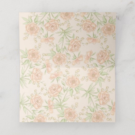 Peach Rose Wedding プレイスカード (内部開封)