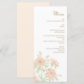 Peach Rose Wedding Menus メニュー (正面/裏面)