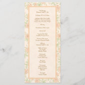 Peach Rose Wedding Programs メニュー (裏面)