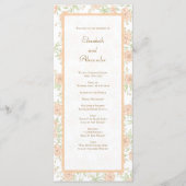 Peach Rose Wedding Programs メニュー (正面)