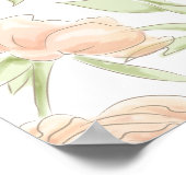 Peach Rose Wedding Seating Chart ポスター (角)