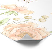 Peach Rose Wedding Seating Chart ポスター (角)