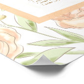 Peach Rose Wedding Seating Chart ポスター (角)