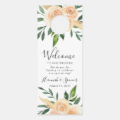 Peach Roses | 結婚式のウェルカムサインとドアサイン ドアノブサイン (正面)