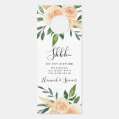 Peach Roses | 結婚式のウェルカムサインとドアサイン ドアノブサイン (裏面)