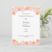 Peach roses botanical classy wedding invitation 招待状 (スタンド正面)