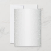 Peach Roses Floral Silver Glitter Elegant Wedding セーブザデート (裏面)