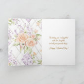 Peach Roses Watercolor Floral Happy Mother's Day カード (内部)