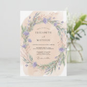 Peach Rustic Wildflower Wedding 招待状 (スタンド正面)