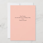 Peach Script Photo Minimalist日付を保存 招待状 (裏面)