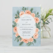 Peach Serene Winter Wedding 招待状 (スタンド正面)