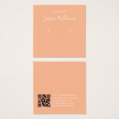 Peach Simple Modern QR Code Earring Display Card (正面&裏面)