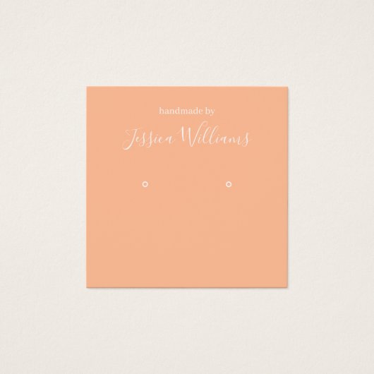 Peach Simple Modern QR Code Earring Display Card (正面)