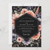 Peach Slate Nocturne Wedding 招待状 (正面)