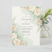 Peach Soft Botanical Wedding 招待状 (スタンド正面)