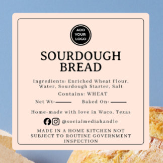 Peach Sourdough Ingredient Cottage Sticker スクエアシール