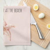 Peach Starfish Better at Beach キッチンタオル (四つ折り)
