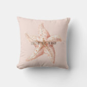 Peach Starfish Better at Beach クッション (正面)