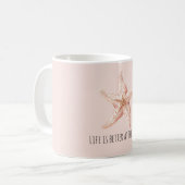 Peach Starfish Better at Beach コーヒーマグカップ (正面左)