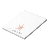 Peach Starfish Better at Beach ノートパッド (回転)