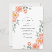 Peach Stately Spring Wedding 招待状 (正面)