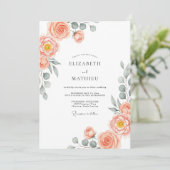 Peach Stately Spring Wedding 招待状 (スタンド正面)