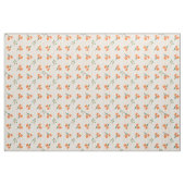 Peach Stripe Floral Botanical Ivory Linen Fabric ファブリック (ヤード)