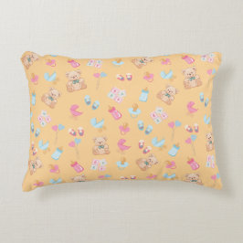 Peach teddy nursey pillow アクセントクッション